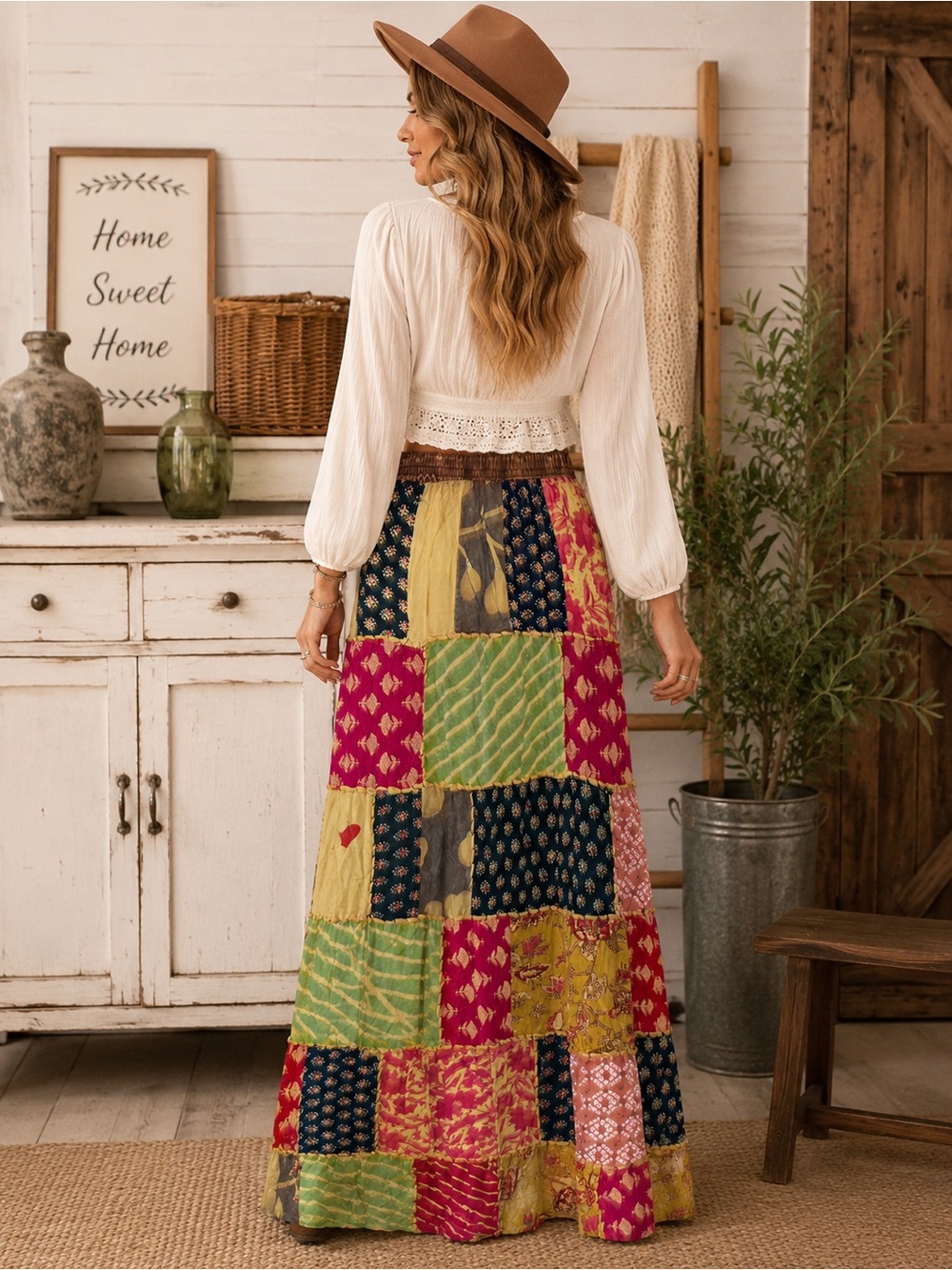 Patchwork Maxi Skirt - Multicolor - Picture 2 of 8